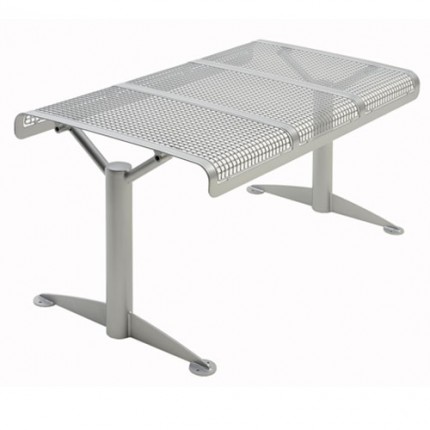 Parkbank Alfons - passender 3er Tisch aus Stahl