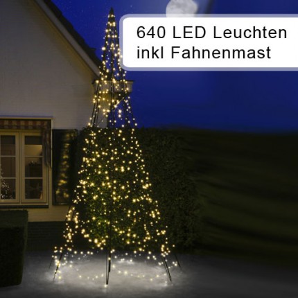 640er Weihnachtsbeleuchtung inkl. Fahnenmast 4,2 m